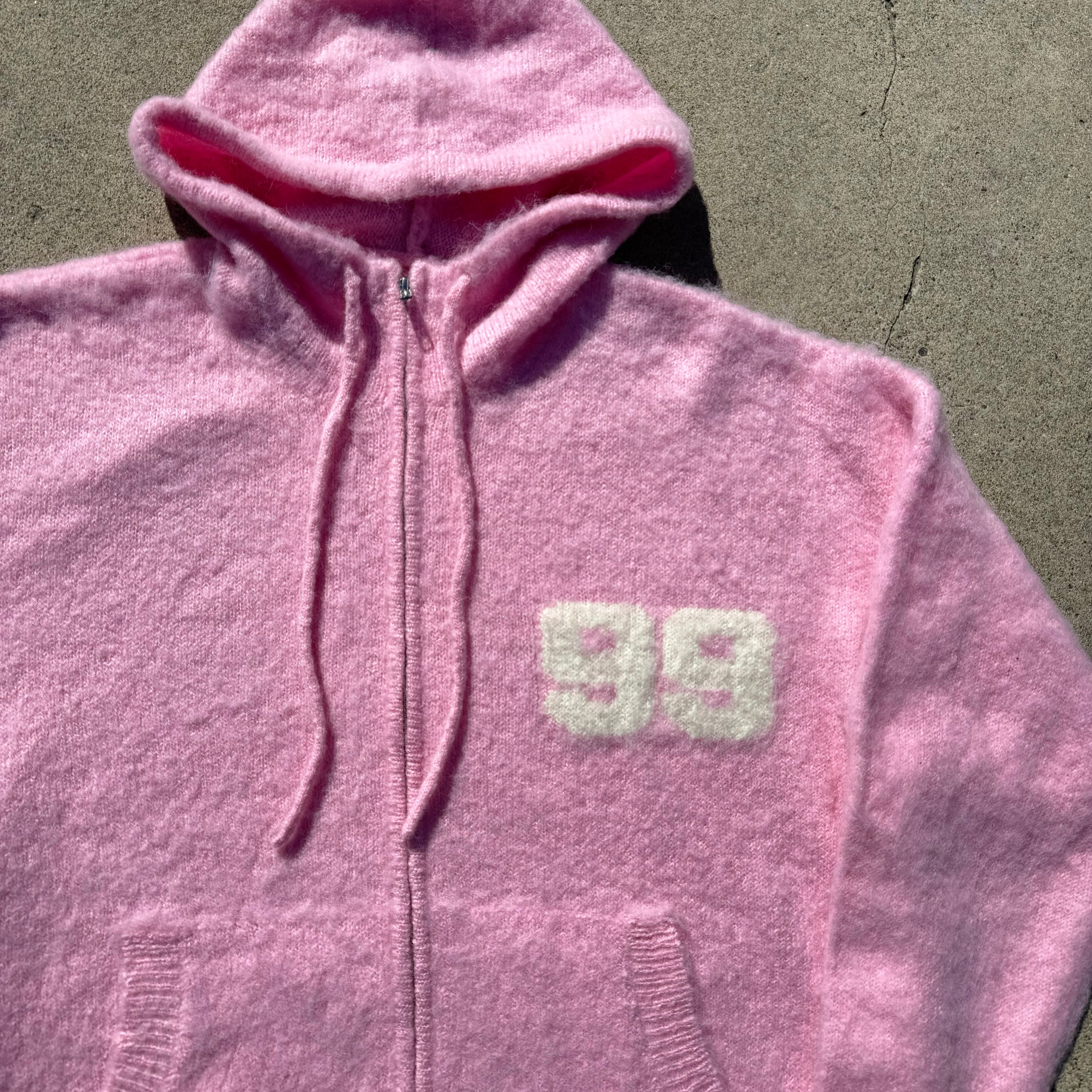 Mohair Zip Up Pink